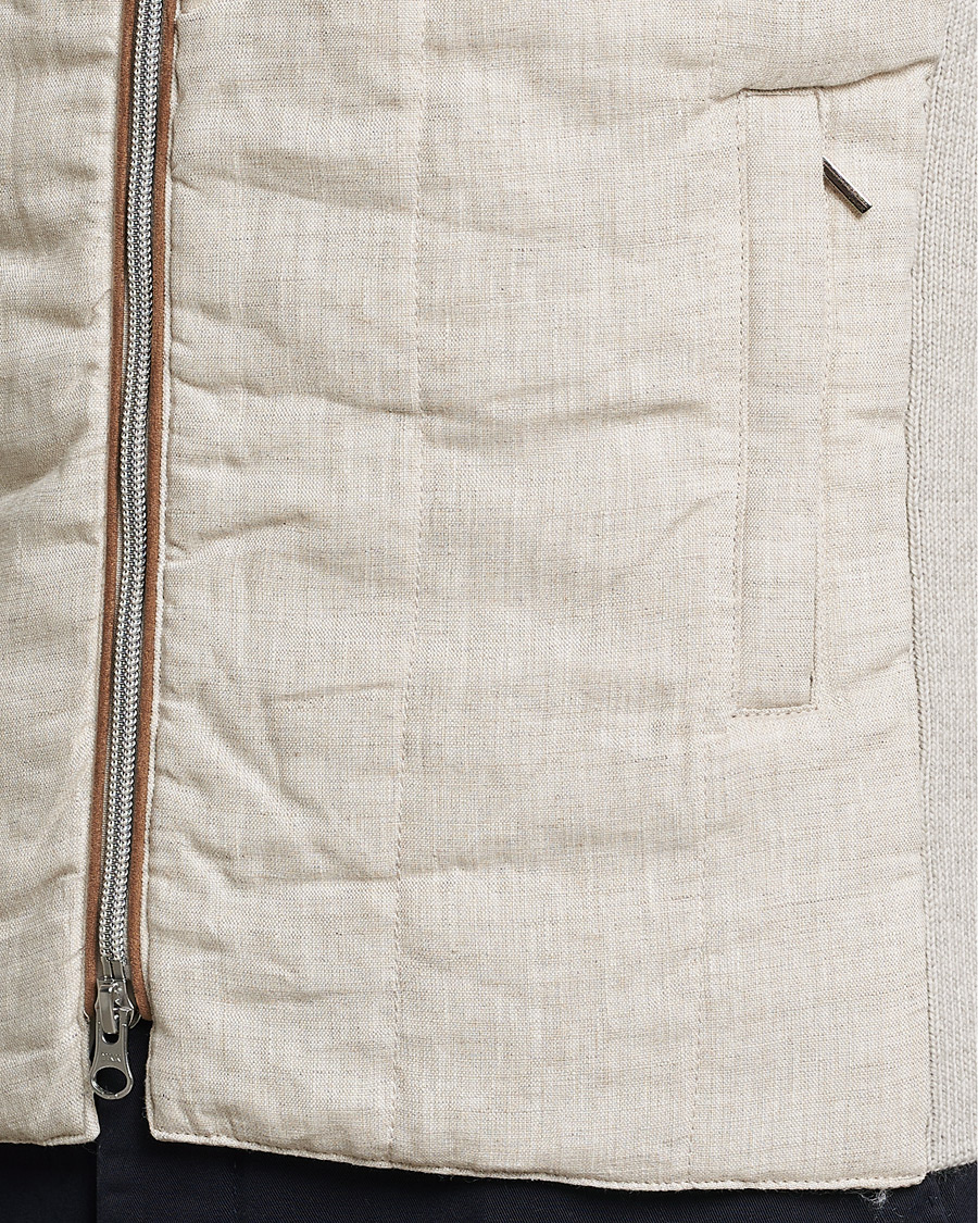 Mies | Ulkoliivit | Stenströms | Hybrid Linen/Merino Vest Beige