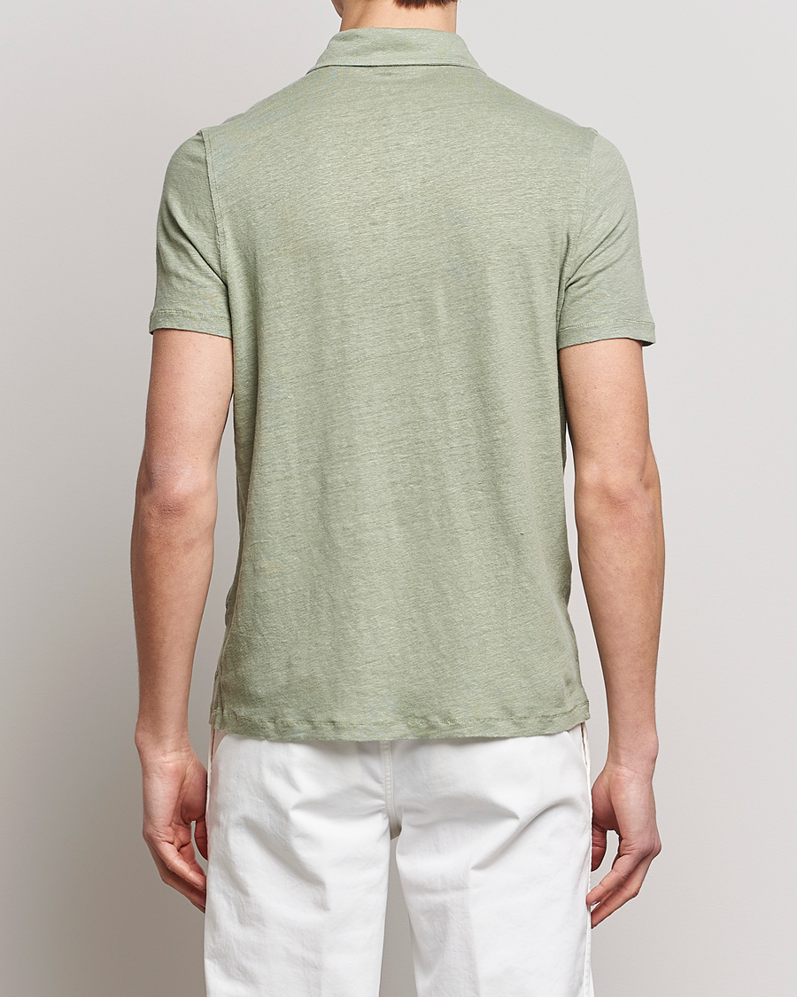 Mies | Pikeet | Stenströms | Linen Polo Shirt Pistachio
