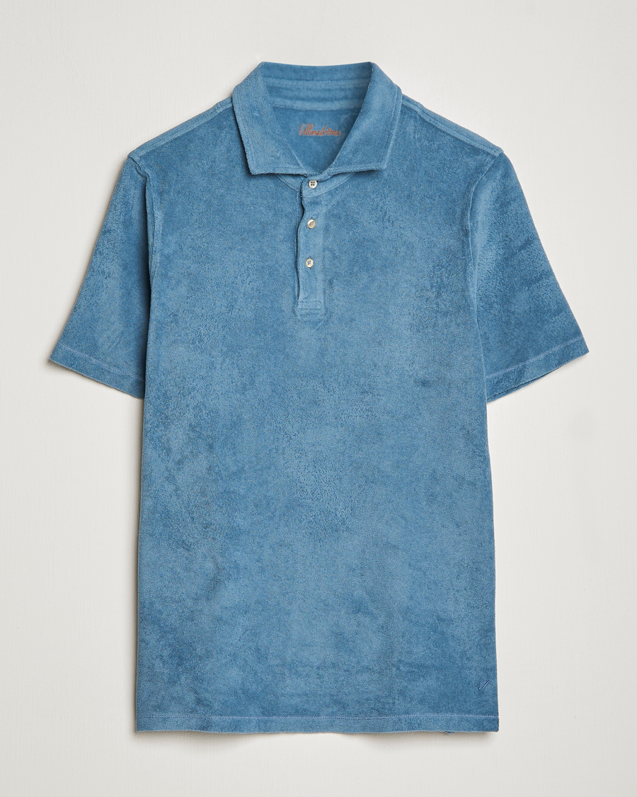Mies | Pikeet | Stenströms | Terry Cotton Poloshirt Petrol Blue