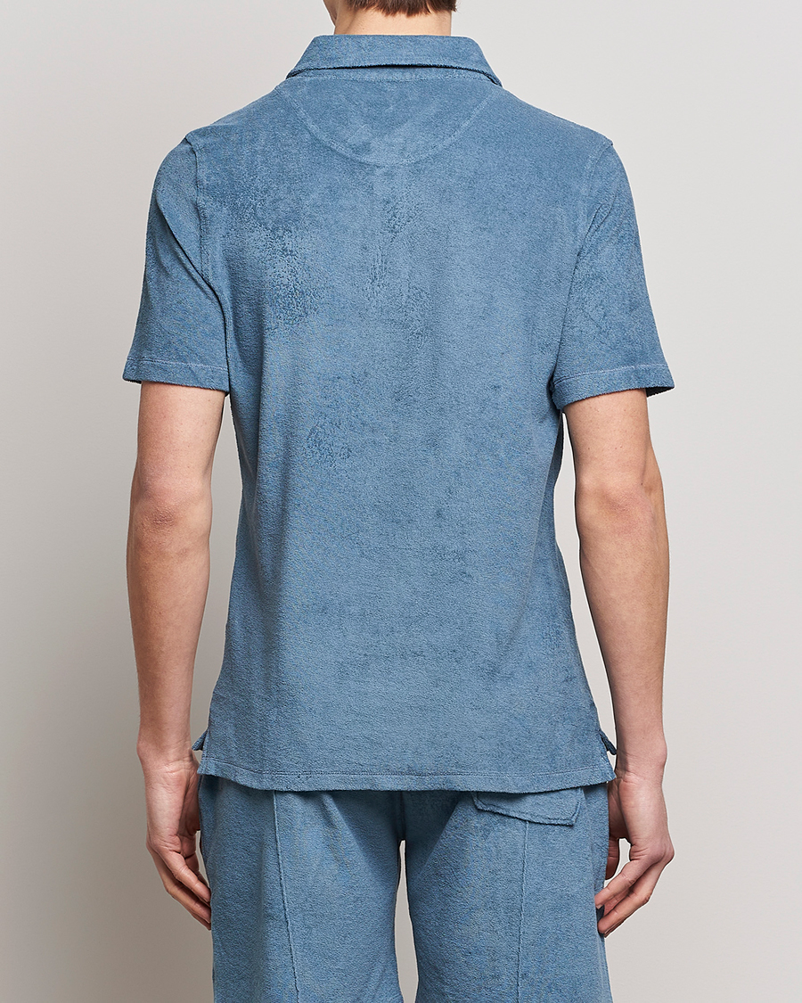 Mies | Pikeet | Stenströms | Terry Cotton Poloshirt Petrol Blue