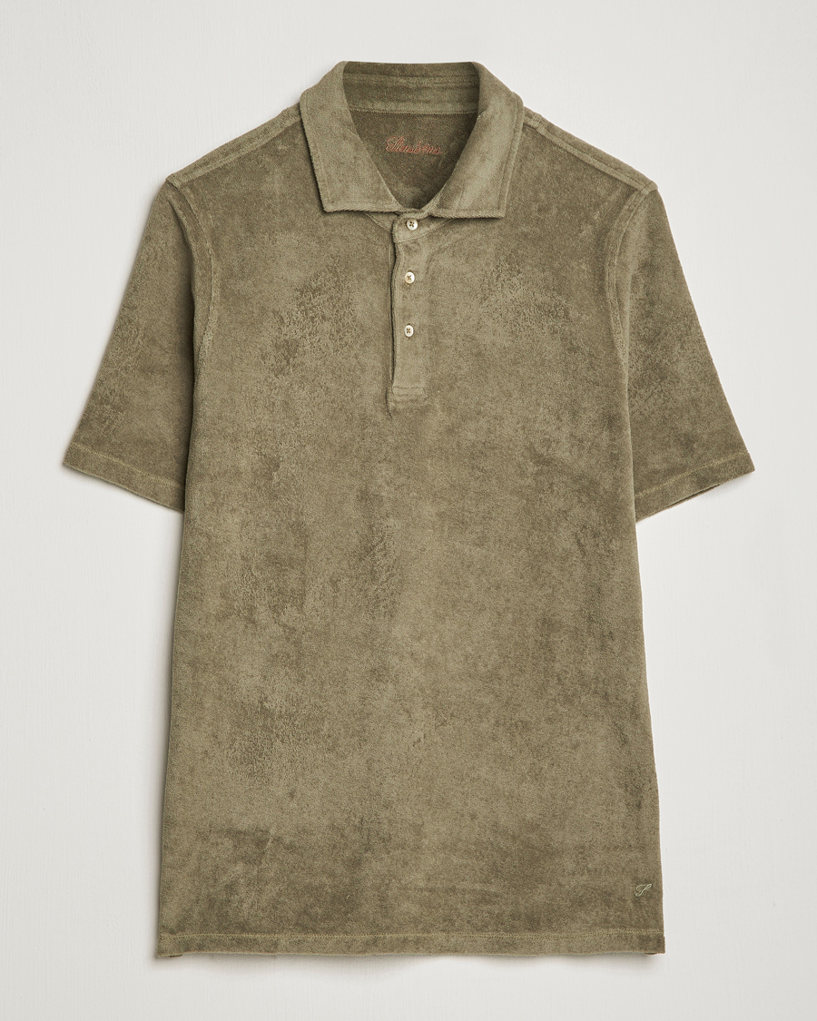 Mies | Pikeet | Stenströms | Terry Cotton Poloshirt Olive