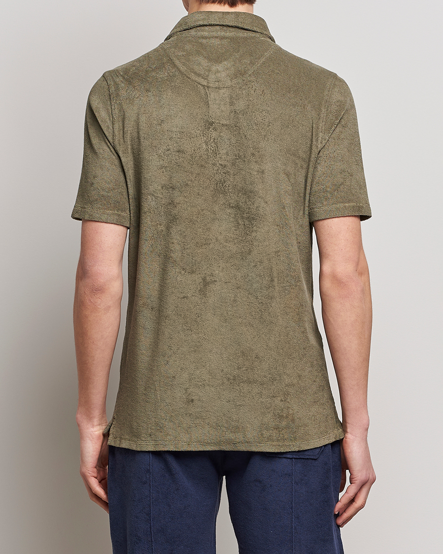 Mies | Pikeet | Stenströms | Terry Cotton Poloshirt Olive