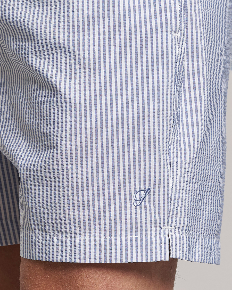Mies | Uimahousut | Stenströms | Seersucker Striped Swim Shorts Blue