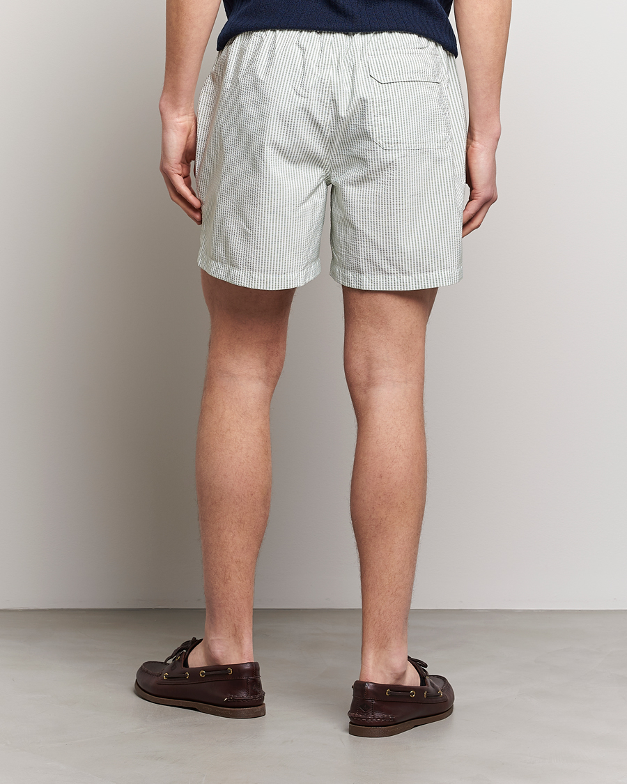 Mies | Uimahousut | Stenströms | Seersucker Striped Swim Shorts Green