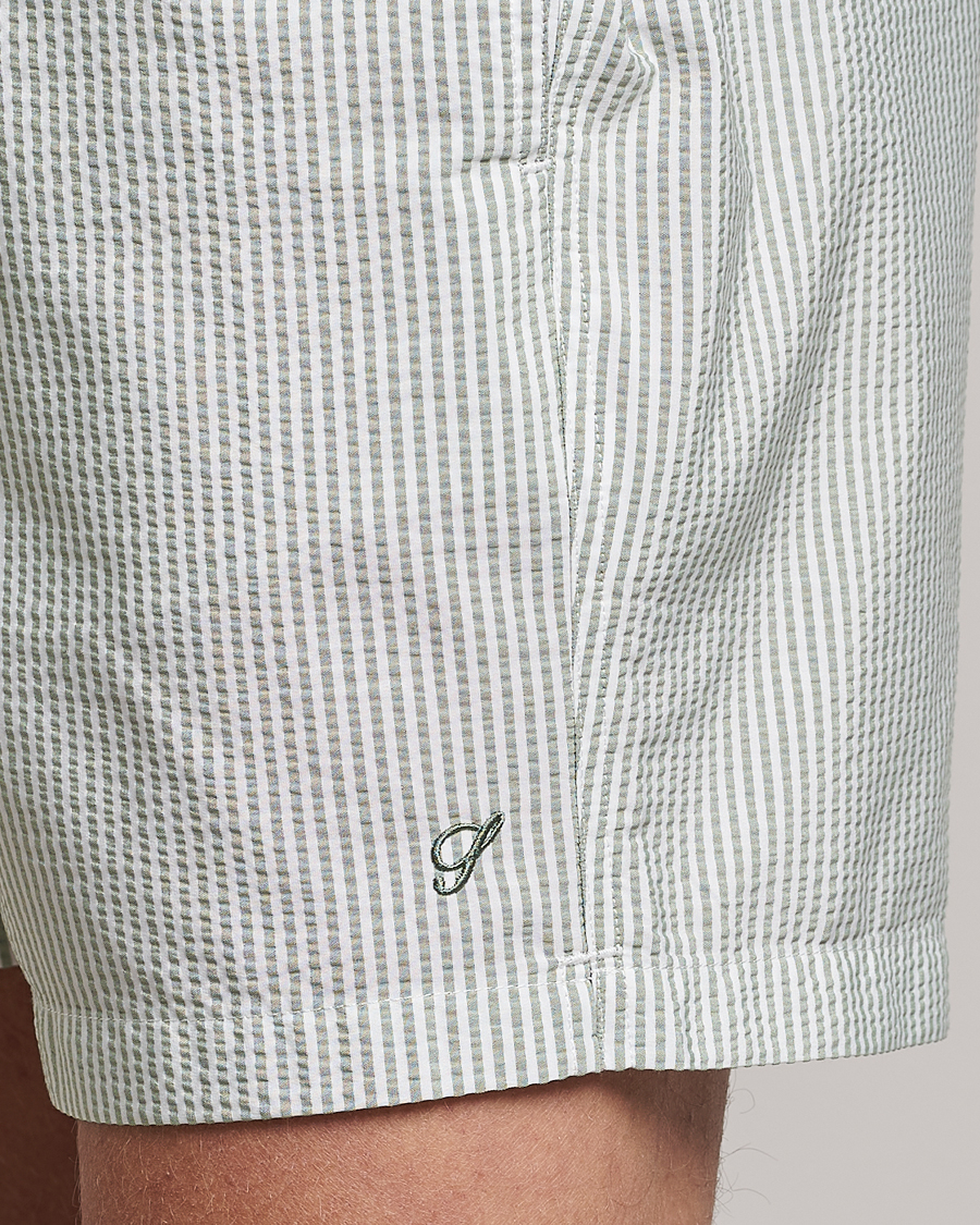 Mies | Uimahousut | Stenströms | Seersucker Striped Swim Shorts Green