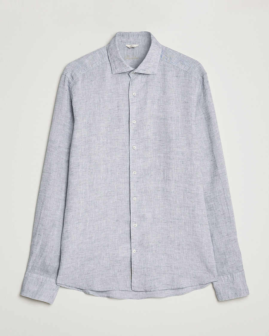 Mies | Kauluspaidat | Stenströms | Slimline Cut Away Linen Shirt Grey
