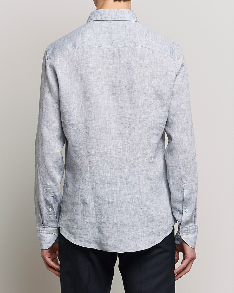 Mies | Kauluspaidat | Stenströms | Slimline Cut Away Linen Shirt Grey