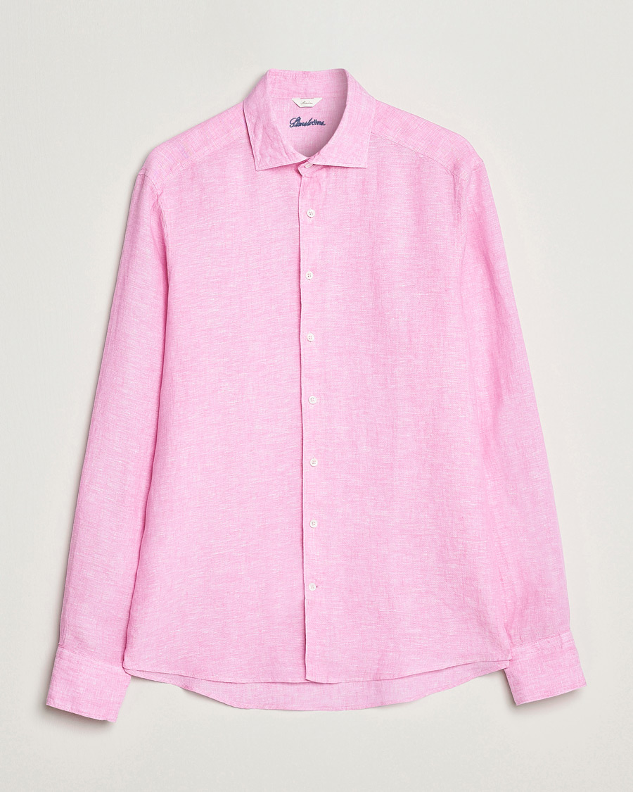 Mies | Kauluspaidat | Stenströms | Slimline Cut Away Linen Shirt Pink