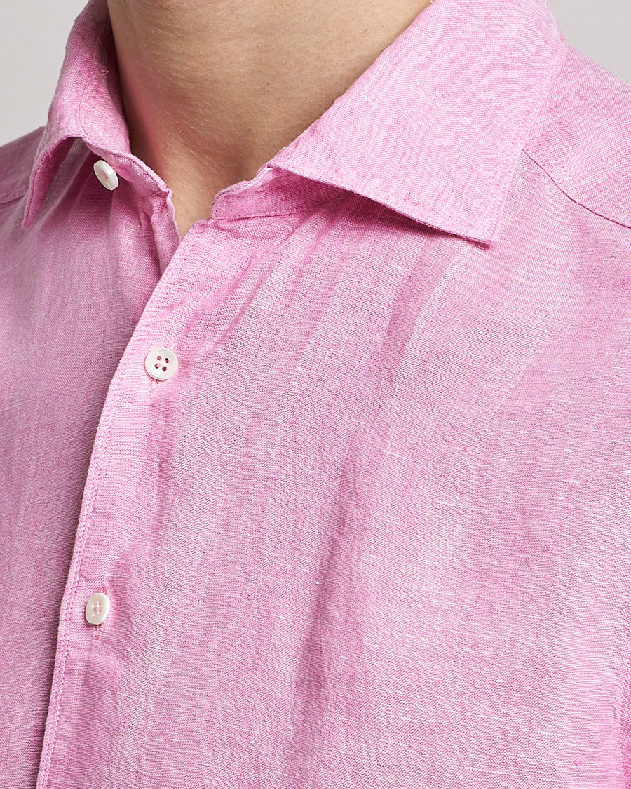 Mies | Kauluspaidat | Stenströms | Slimline Cut Away Linen Shirt Pink