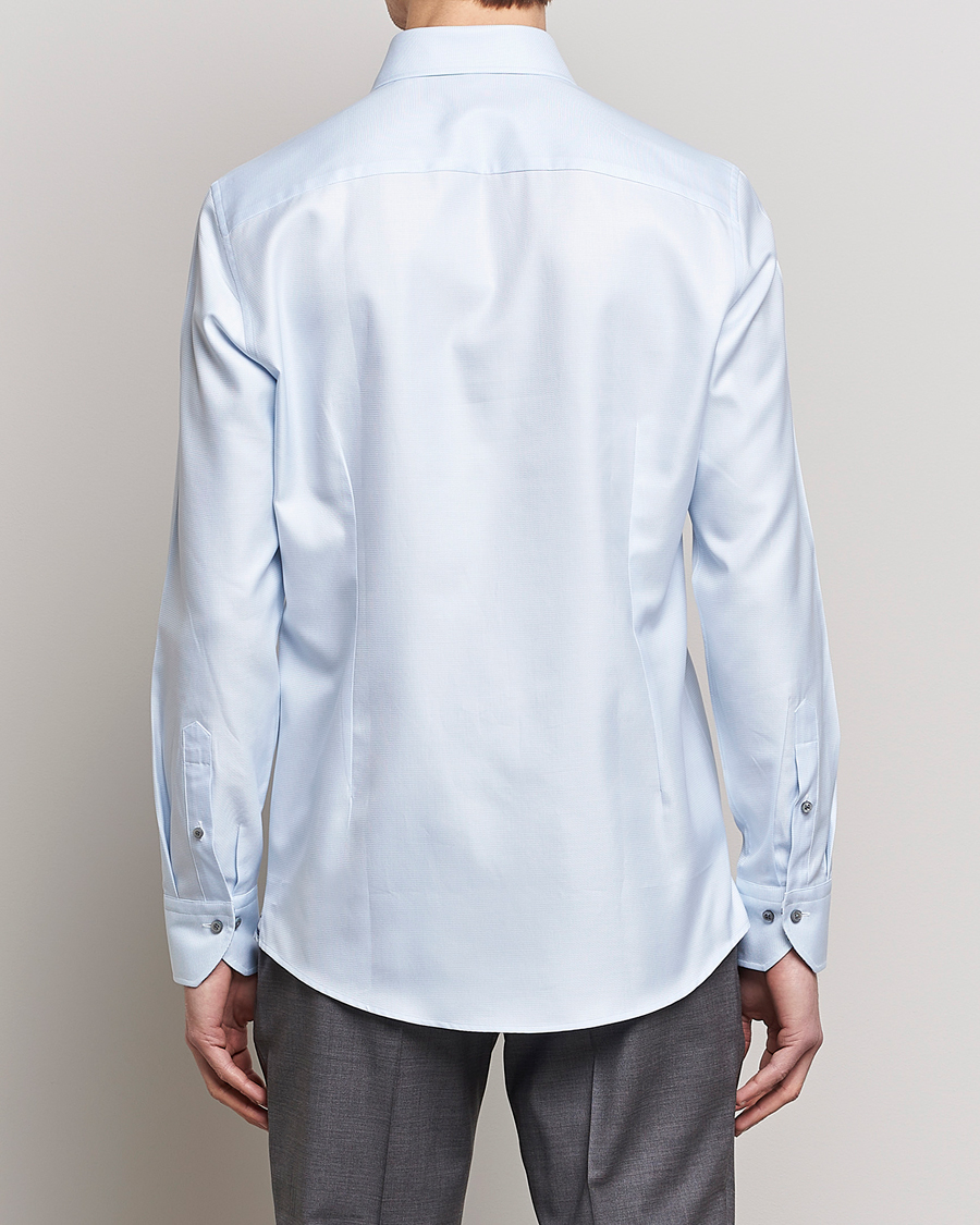 Mies | Kauluspaidat | Stenströms | Slimline Houndstooth Contrast Shirt Blue