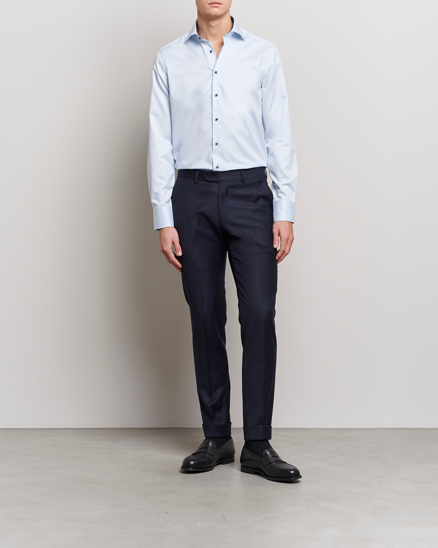 Mies | Kauluspaidat | Stenströms | Slimline Cut Away Contrast Shirt Blue