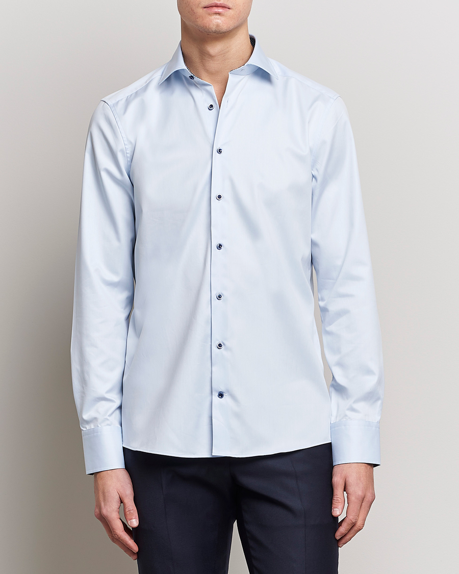 Mies |  | Stenströms | Slimline Cut Away Contrast Shirt Blue