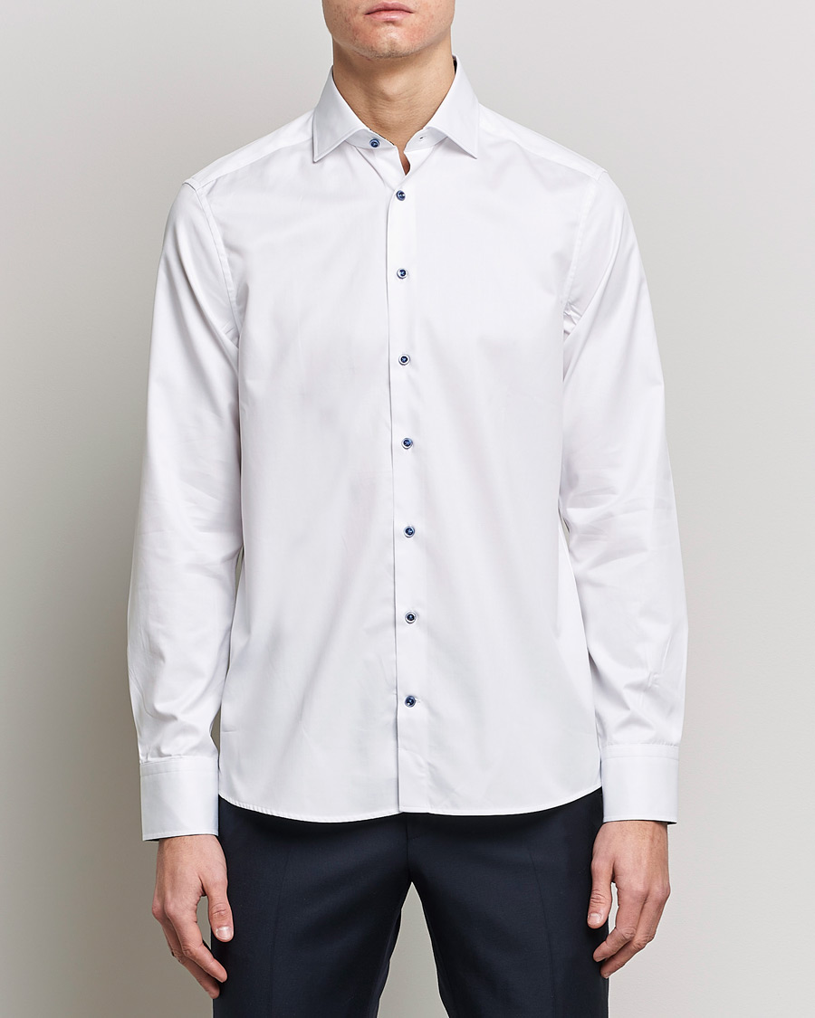 Mies | Kauluspaidat | Stenströms | Slimline Cut Away Contrast Shirt White