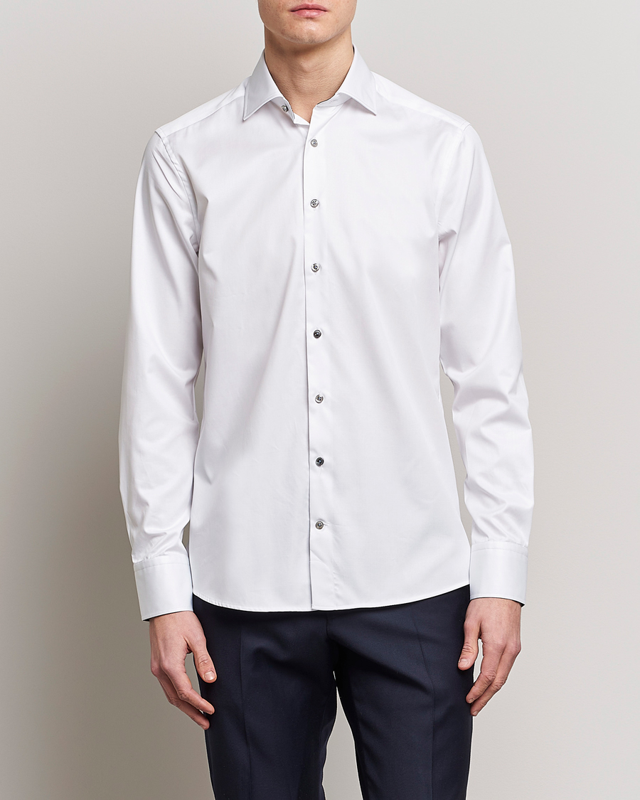 Mies | Kauluspaidat | Stenströms | Slimline Cut Away Contrast Shirt White