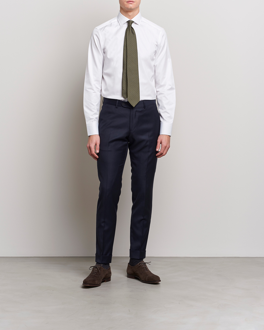 Mies | Kauluspaidat | Stenströms | Slimline Cut Away Contrast Shirt White