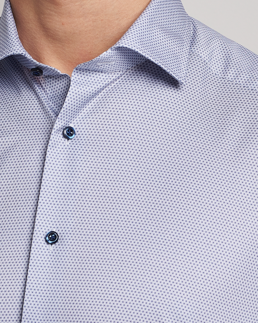 Mies | Kauluspaidat | Stenströms | Slimline Cut Away Micro Print Shirt Blue