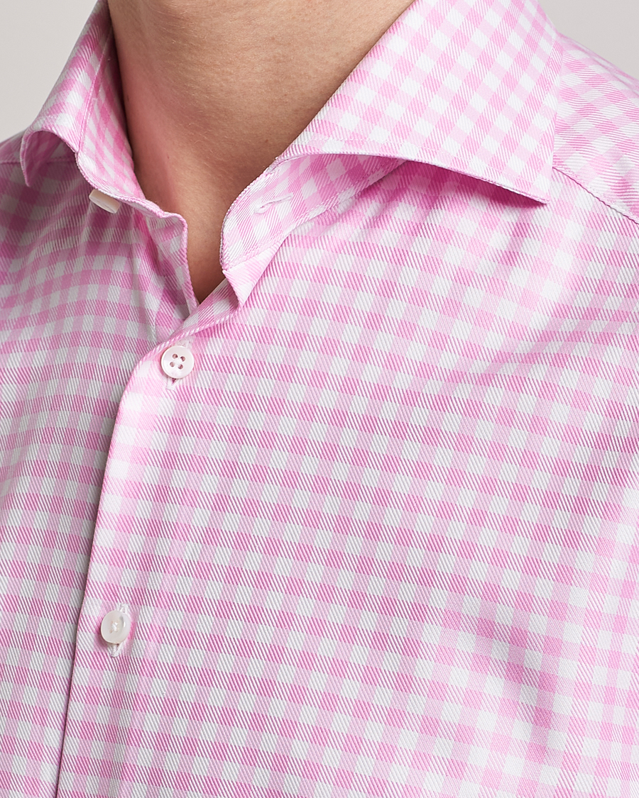 Mies | Kauluspaidat | Stenströms | Slimline Checked Cut Away Shirt Pink