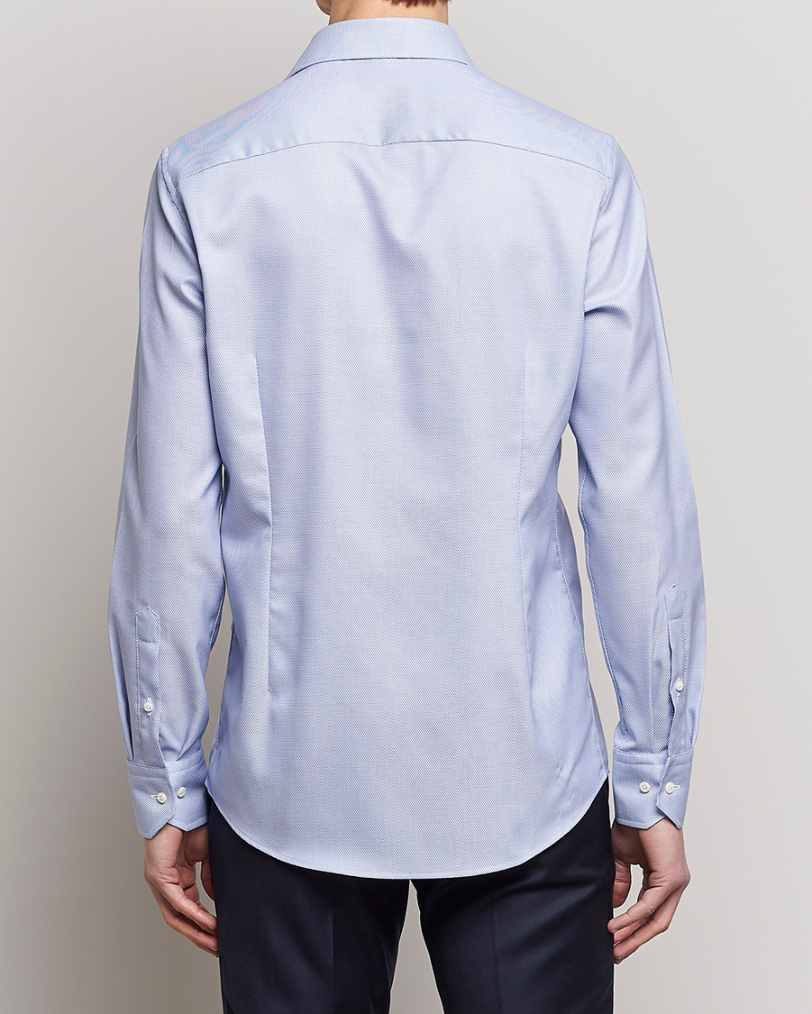 Mies | Kauluspaidat | Stenströms | Slimline Cut Away Woven Structure Shirt Blue