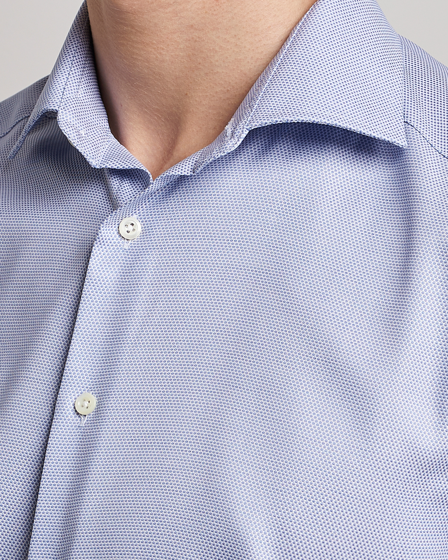 Mies | Kauluspaidat | Stenströms | Slimline Cut Away Woven Structure Shirt Blue