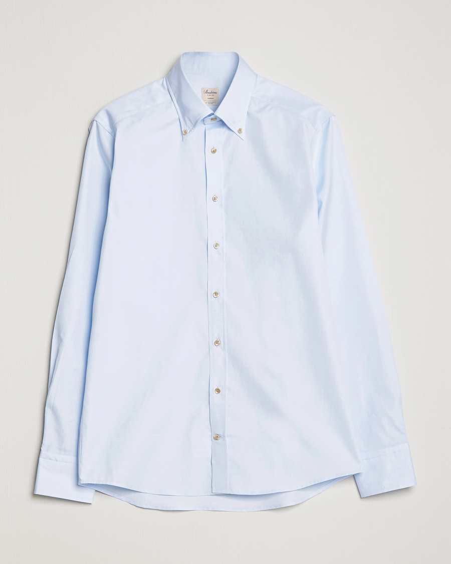 Mies | Kauluspaidat | Stenströms | Slimline Button Down Pinpoint Oxford Shirt Blue