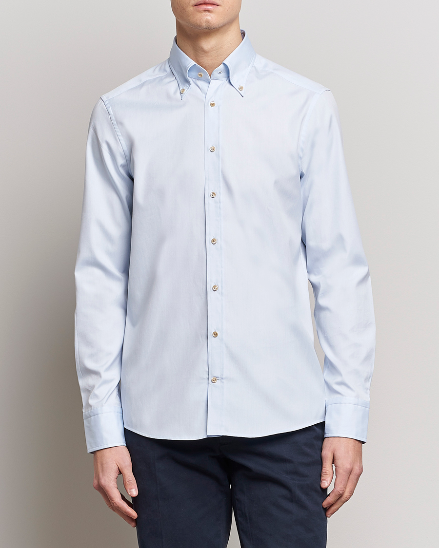 Mies |  | Stenströms | Slimline Button Down Pinpoint Oxford Shirt Blue