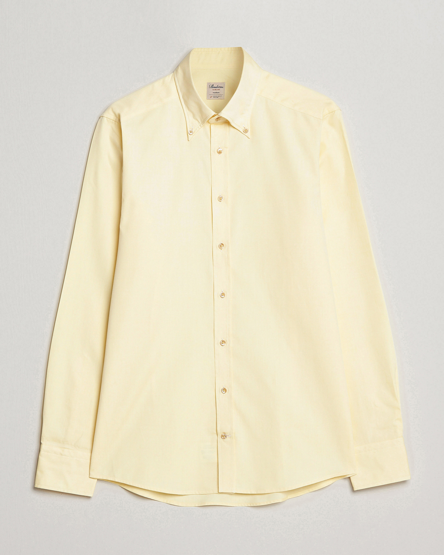 Mies | Kauluspaidat | Stenströms | Slimline Button Down Pinpoint Oxford Shirt Yellow