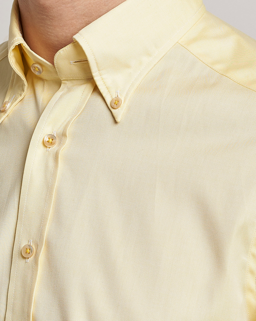 Mies | Kauluspaidat | Stenströms | Slimline Button Down Pinpoint Oxford Shirt Yellow