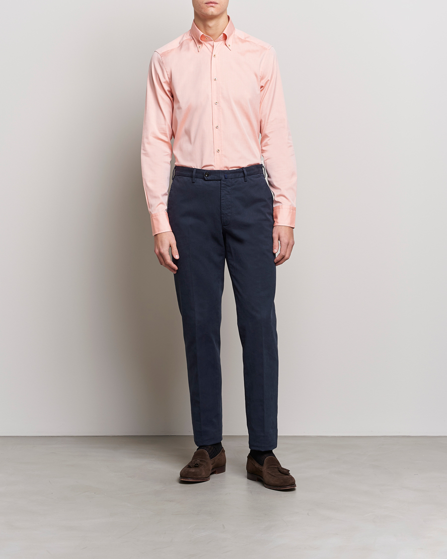 Mies | Kauluspaidat | Stenströms | Slimline Button Down Pinpoint Oxford Shirt Orange