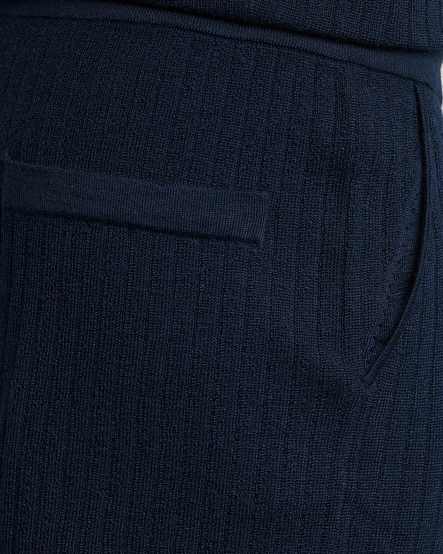 Mies | Shortsit | Stenströms | Merino/Lyocell Ribbed Shorts Navy