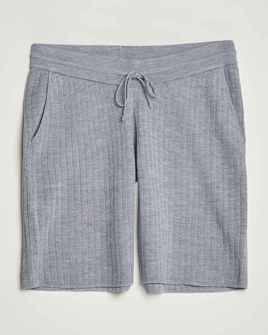 Mies | Shortsit | Stenströms | Merino/Lyocell Ribbed Shorts Grey