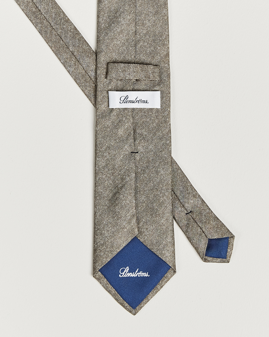 Mies | Stenströms Silk/Linen Tie Light Brown | Stenströms | Silk/Linen Tie Light Brown