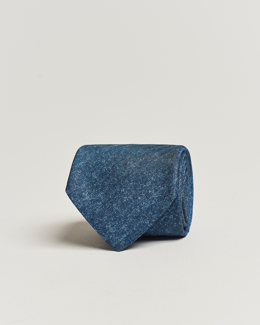 Mies | Stenströms Silk/Linen Tie Navy | Stenströms | Silk/Linen Tie Navy