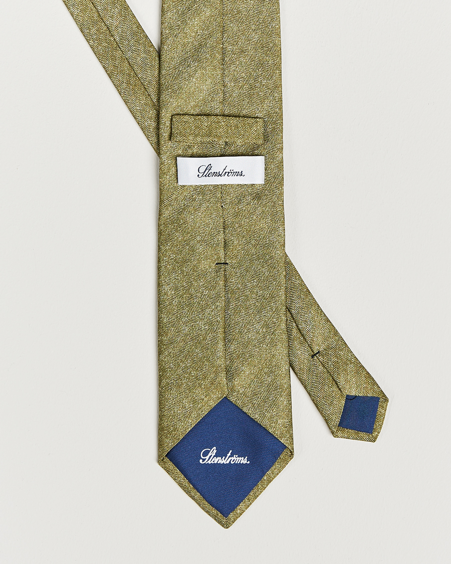 Mies | Stenströms Silk/Linen Tie Green | Stenströms | Silk/Linen Tie Green