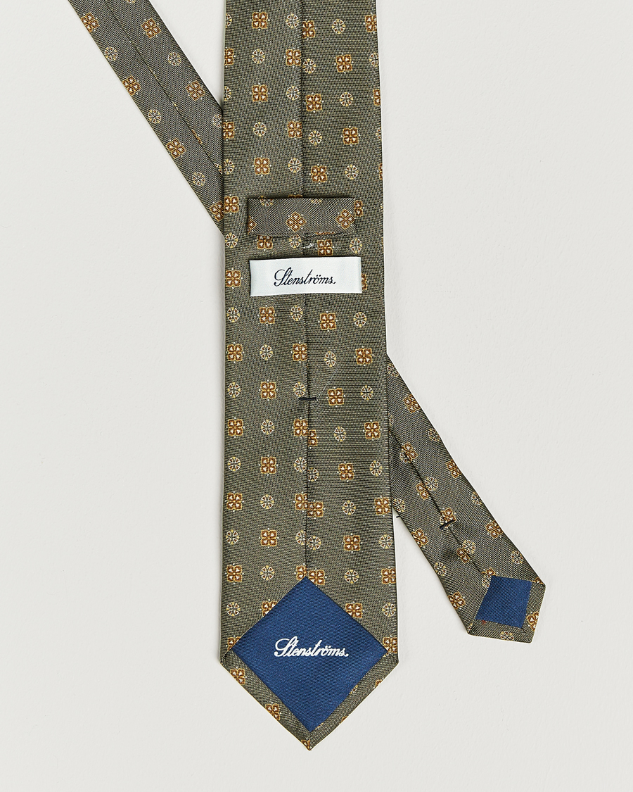 Mies | Stenströms Printed Silk Tie Grey | Stenströms | Printed Silk Tie Grey