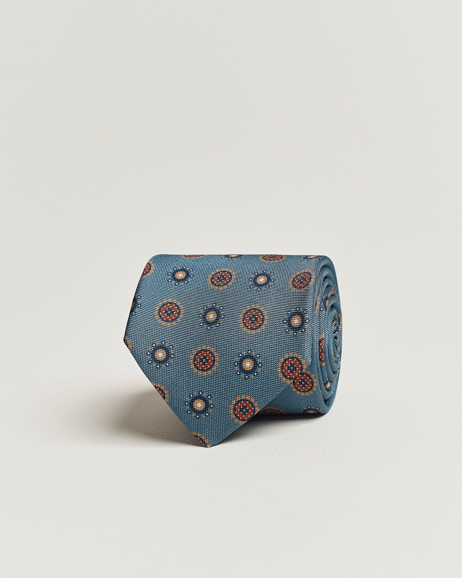 Mies | Stenströms Printed Silk Tie Light Blue | Stenströms | Printed Silk Tie Light Blue