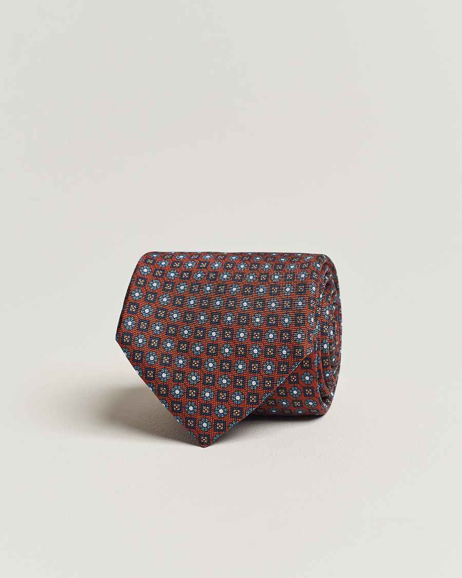 Mies | Stenströms Printed Silk Tie Red | Stenströms | Printed Silk Tie Red