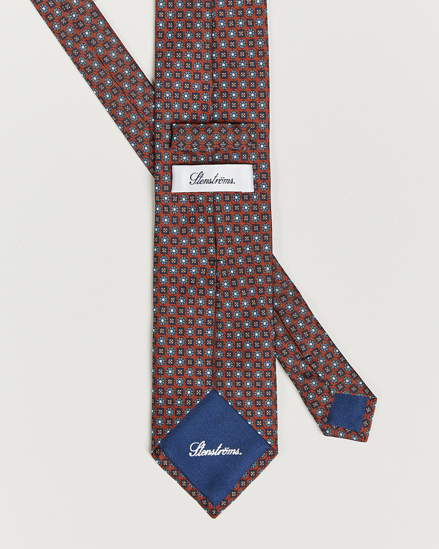 Mies | Stenströms Printed Silk Tie Red | Stenströms | Printed Silk Tie Red