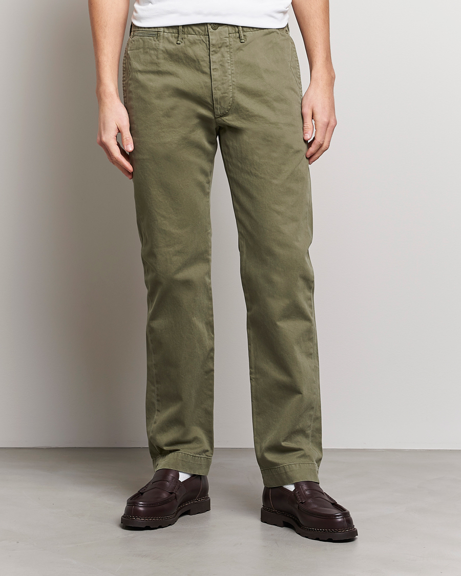 Mies | American Heritage | RRL | Officer's Flat Pants Olive