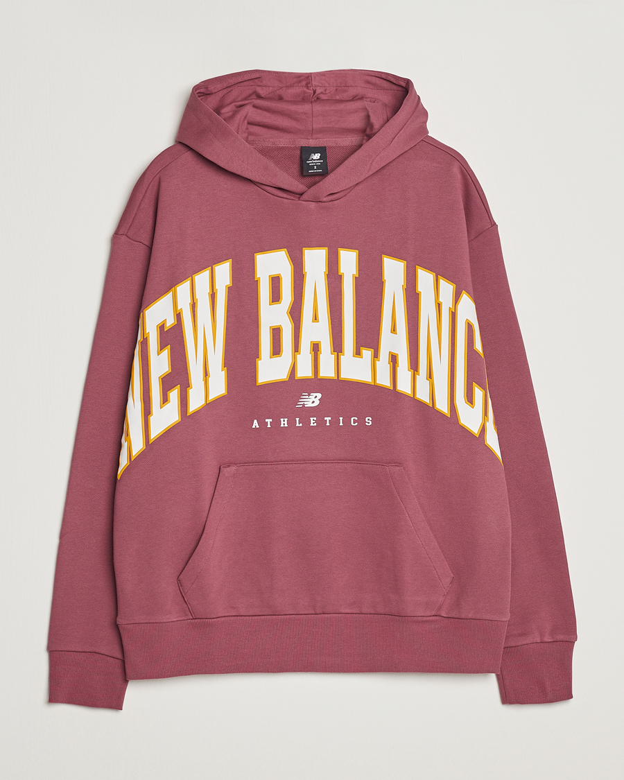 Mies | Puserot | New Balance | Athletics Warped Hoodie Washed Burgundy