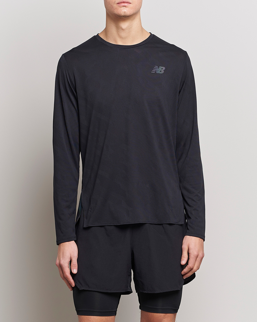 Mies | Mustat t-paidat | New Balance Running | Q Speed Jacquard Long Sleeve T-Shirt Black