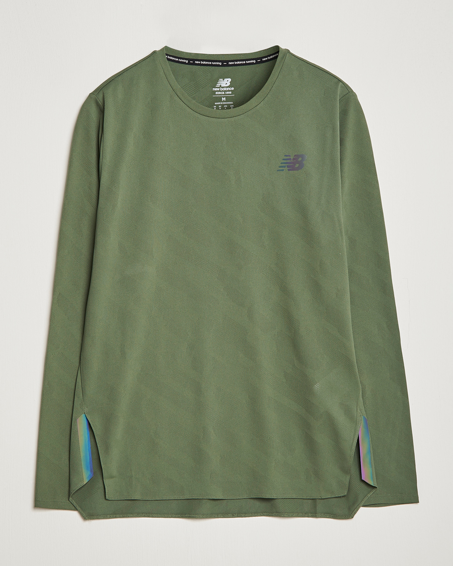 Mies | T-paidat | New Balance Running | Q Speed Jacquard Long Sleeve T-Shirt Olive