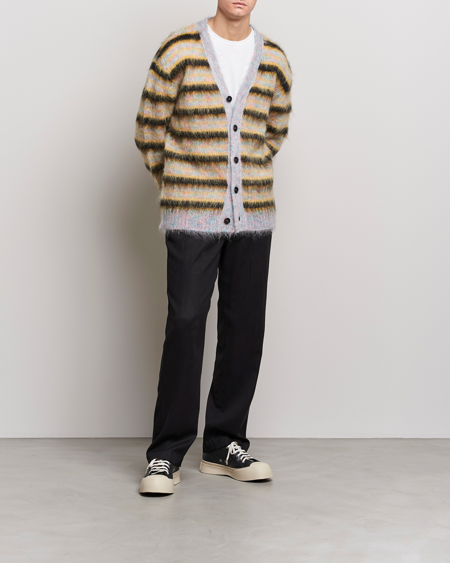 Mies | Luxury Brands | Marni | Striped Mohair Cardigan Multicolor