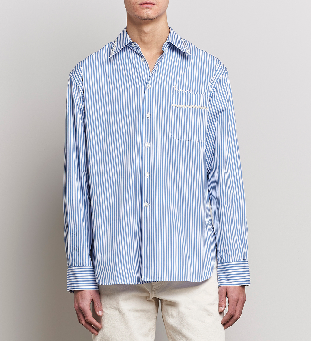 Mies | Marni | Marni | Striped Pocket Shirt Iris Blue