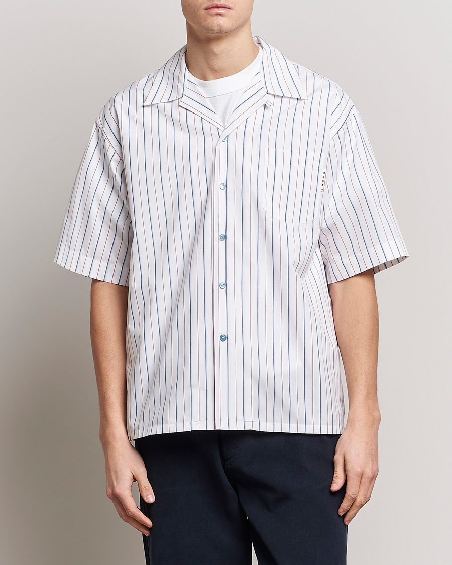 Mies | Marni | Marni | Striped Bowling Shirt Lily White