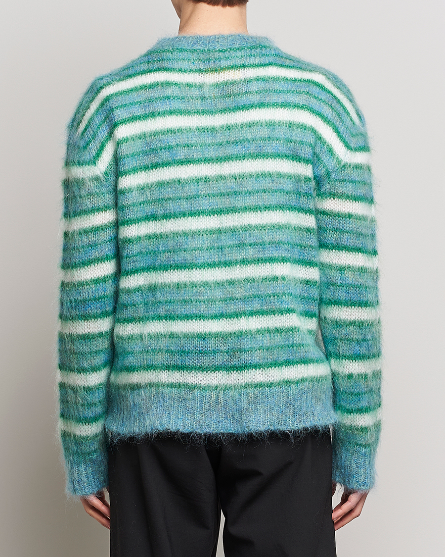 Mies | Puserot | Marni | Striped Mohair Sweater Turquoise