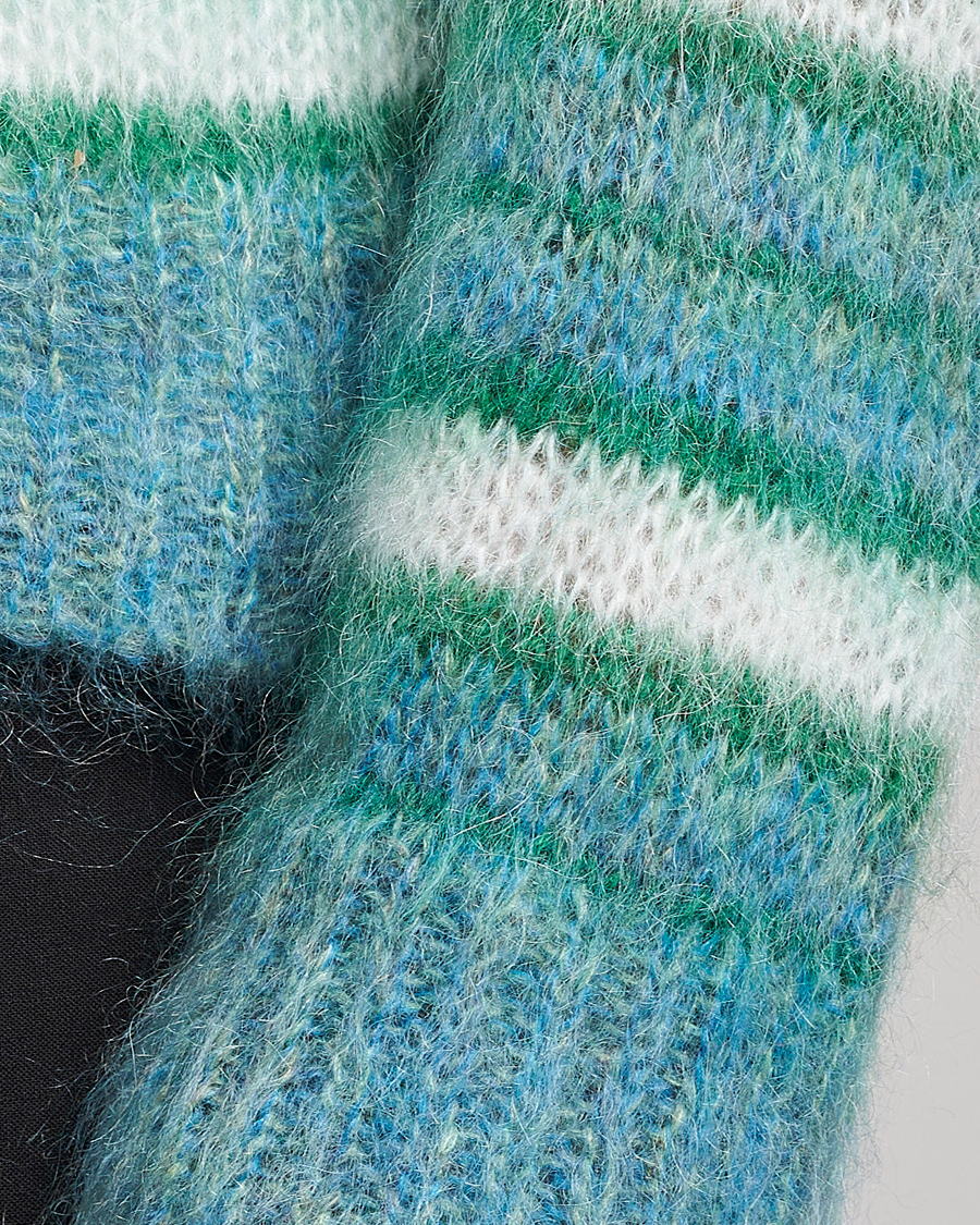 Mies | Puserot | Marni | Striped Mohair Sweater Turquoise