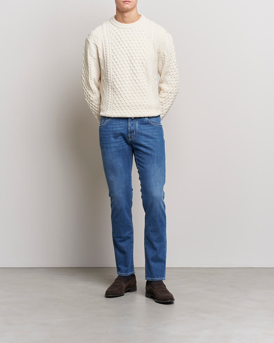 Mies | Farkut | Jacob Cohën | Nick Slim Fit Stretch Jeans Mid Light Blue