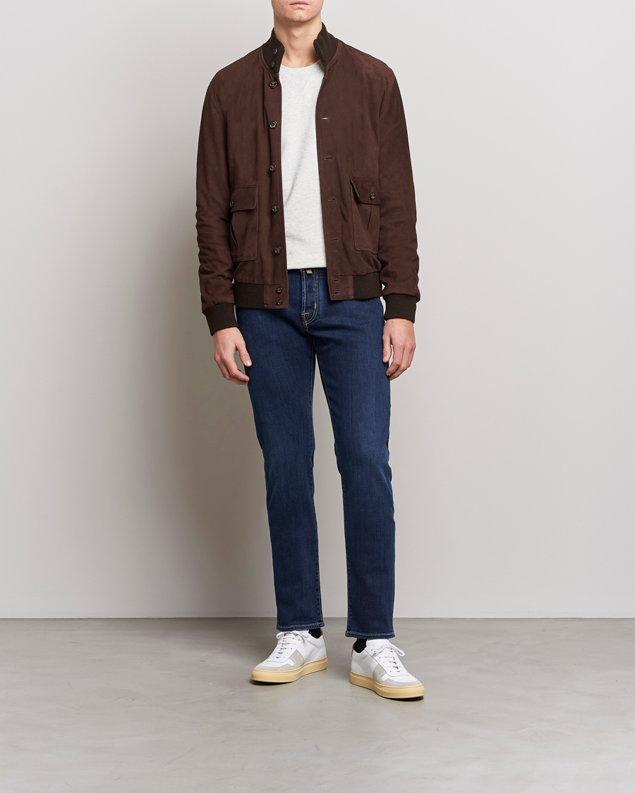 Mies | Farkut | Jacob Cohën | Nick Slim Fit Stretch Jeans Dark Blue