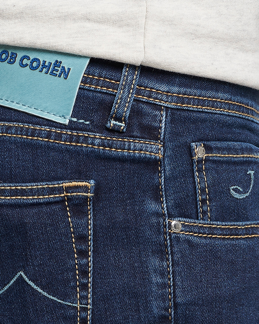 Mies | Farkut | Jacob Cohën | Nick Slim Fit Stretch Jeans Dark Blue