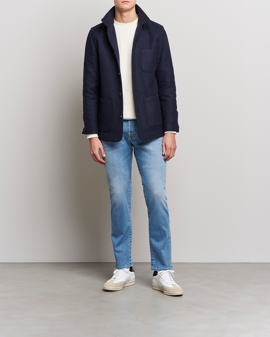 Mies | Farkut | Jacob Cohën | Nick Slim Fit Stretch Jeans Light Blue